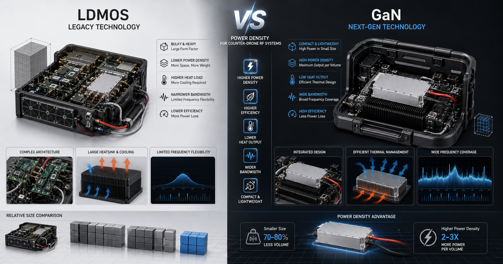 GaN vs LDMOS: Power Density Comparison