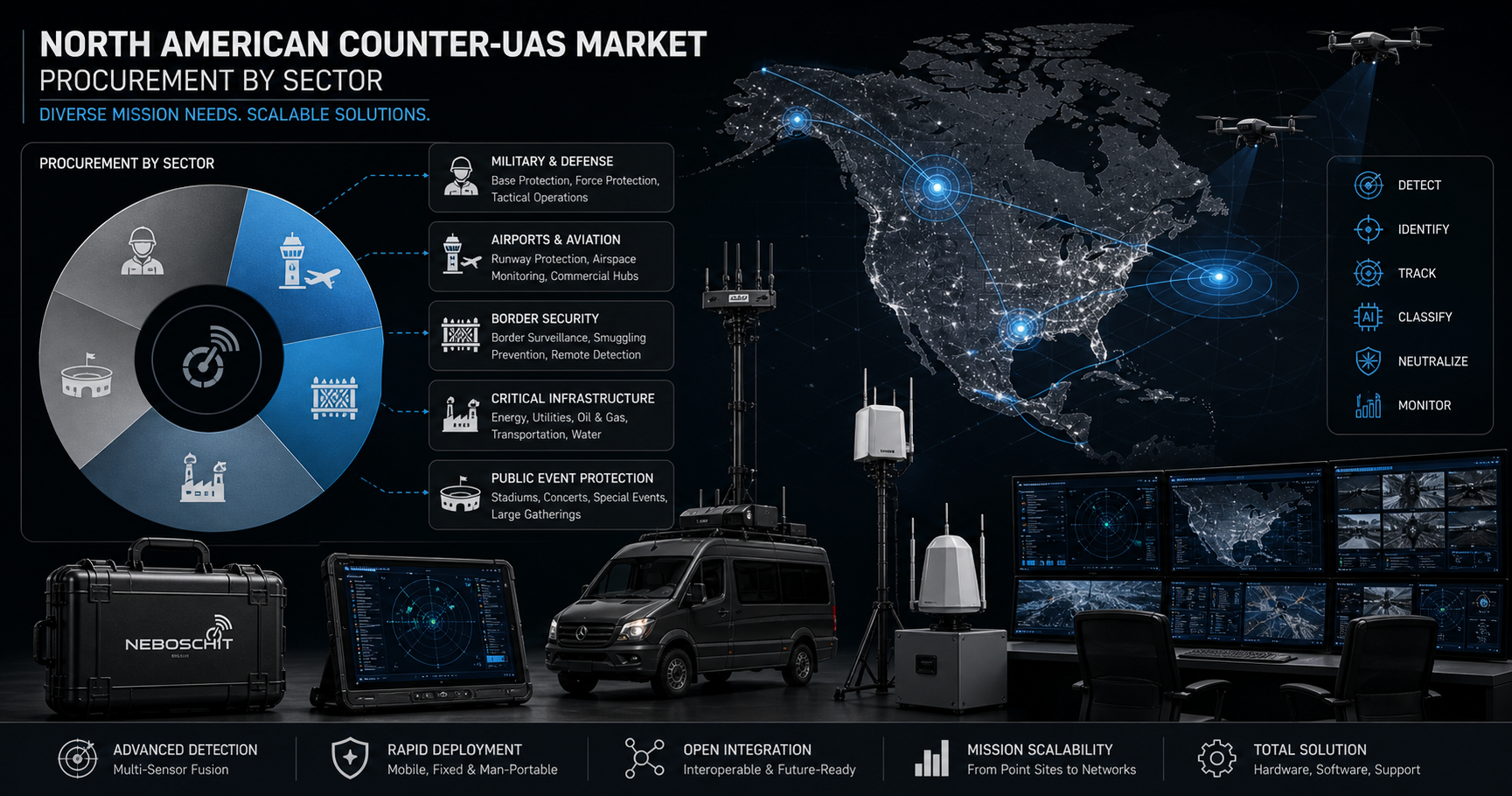 North American C-UAS Market by Sector