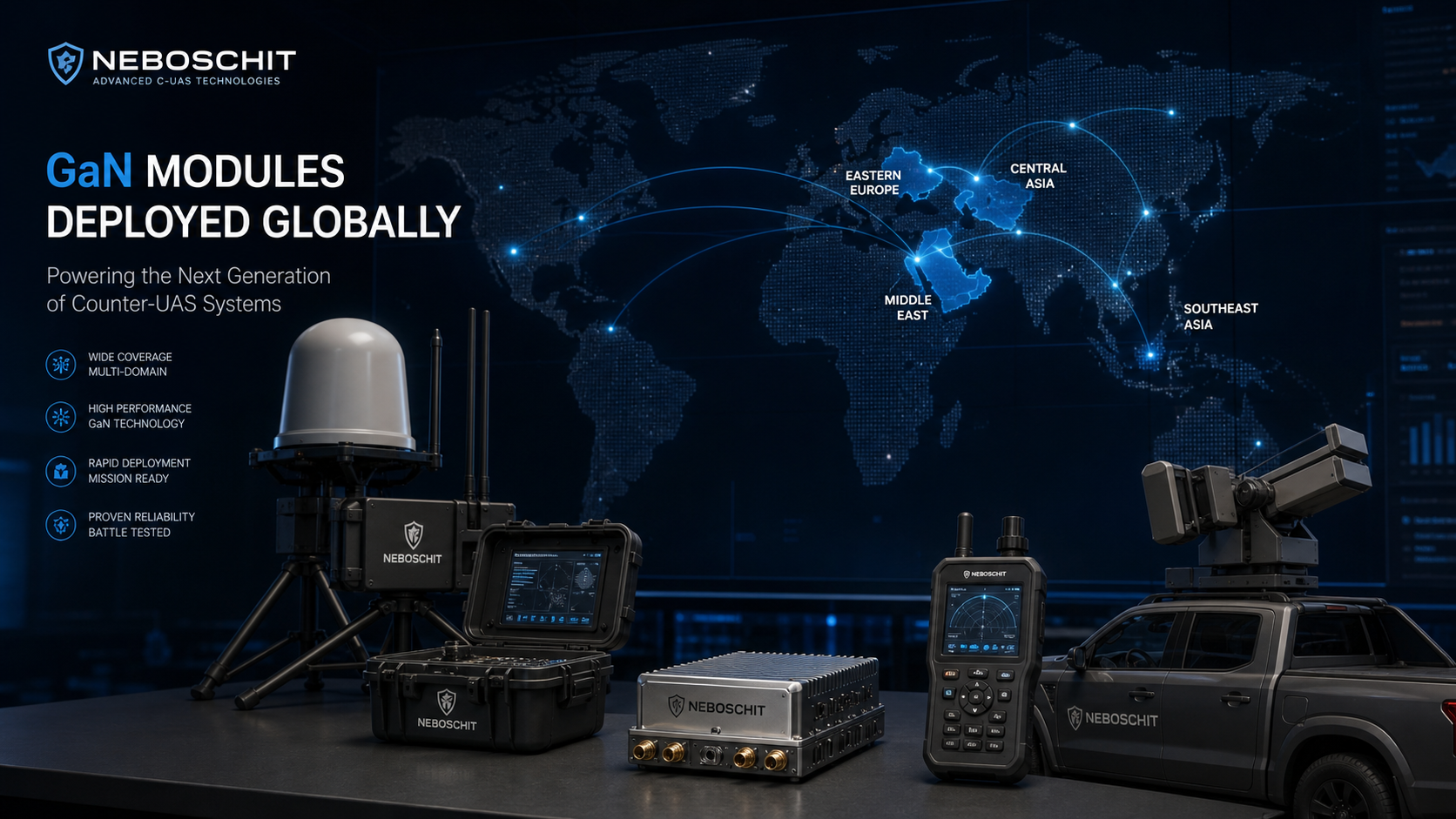 Global Deployment Milestone: NeboShchit GaN Modules Now Serving Counter-Drone Systems Across Multiple Regions
